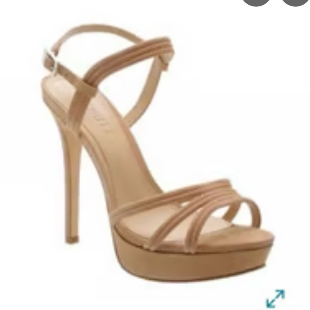 SCHUTZ Tan Strappy Platform High Heel Sandal